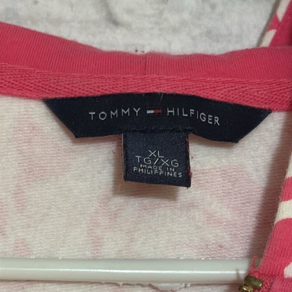 Tommy Hilfiger Womens XL Pink 34 Sleeve HoodieSweat ShirtTop wpocket floral - Picture 3 of 8